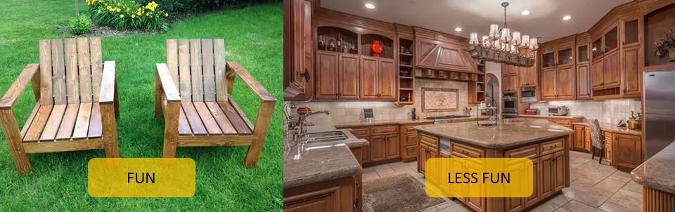 Fun vs. Less Fun (not my house anyway)